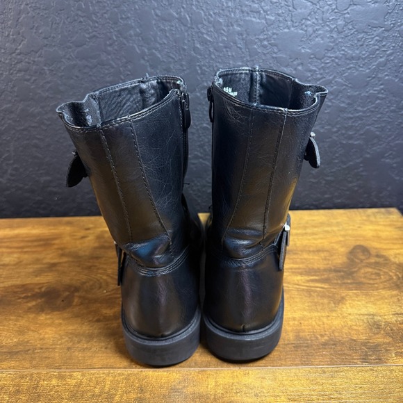 FRYE AND CO. Women's Black Faux Leather Buckle Moto Boots Size 9.5 M - Picture 4 of 6